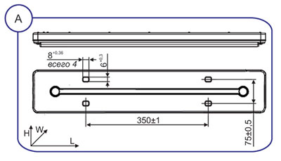 Рис.1. Схема монтажа светильников ДББ37У Селена-LED-3 